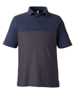 CARBON/ CLASSIC NAVY HEATHER Core365 CE112C men's fusion chromasoft colorblock polo