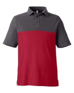 CLASSIC RED/ CARBON HEATHER Core365 CE112C men's fusion chromasoft colorblock polo