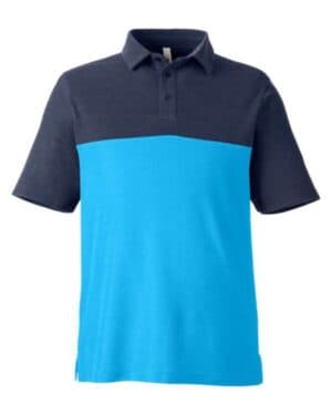 ELECTRIC BLUE/ CLASSIC NAVY HEATHER Core365 CE112C men's fusion chromasoft colorblock polo