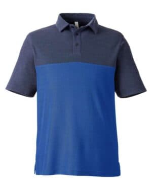 TRUE ROYAL/ CLASSIC NAVY HEATHER Core365 CE112C men's fusion chromasoft colorblock polo