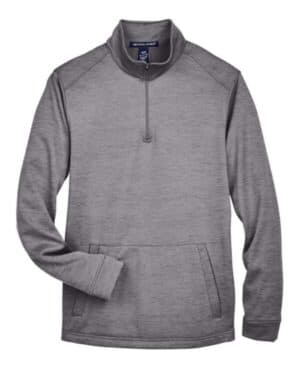 DARK GREY HEATHER DG798 men's newbury mlange fleece quarter-zip pullover