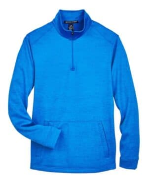 FRENCH BLUE HEATHER DG798 men's newbury mlange fleece quarter-zip pullover