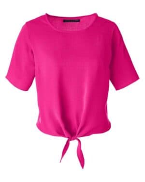 CROWN RASPBERRY Devon & jones DP617W women's perfect fit tie front blouse