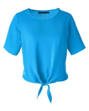 OCEAN BLUE Devon & jones DP617W women's perfect fit tie front blouse