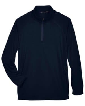 NAVY DG440 men's stretch tech-shell compass quarter-zip pullover