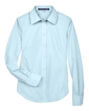 CRYSTAL BLUE D620W women's crown collection broadcloth woven dress shirt
