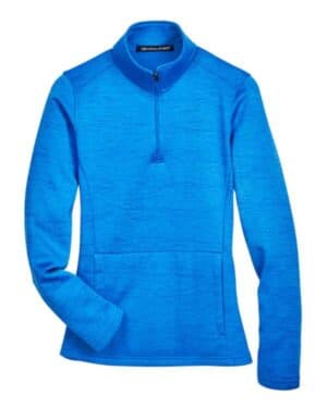 FRENCH BLUE HEATHER DG798W women's newbury mlange fleece quarter-zip pullover