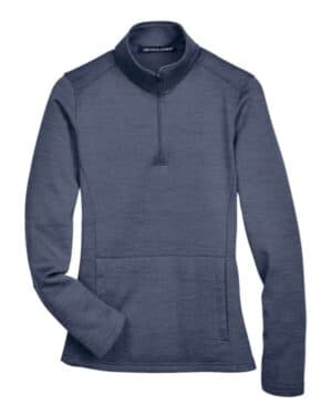 NAVY HEATHER DG798W women's newbury mlange fleece quarter-zip pullover