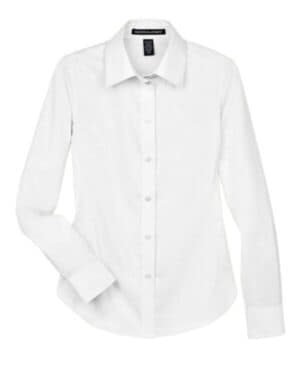 WHITE DG530W women's crown collection solid stretch twill woven dress shirt