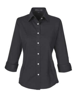 DP625W women's perfect fit three-quarter sleeve stretch poplin dress shirt