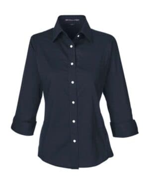 NAVY DP625W women's perfect fit three-quarter sleeve stretch poplin dress shirt