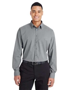 GRAPHITE DG535 men's crownlux performance tonal mini check woven dress shirt