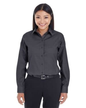 BLACK DG532W women's crown collection royal dobby woven dress shirt