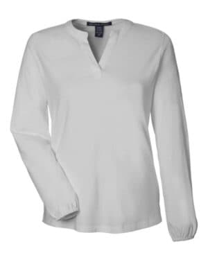 GREY Devon & jones DP122W women's raleigh half-placket knit top