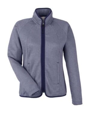 CLASSIC NAVY/ WHITE Core365 CE72W women's venture heathered stripe full-zip