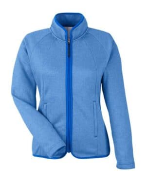 TRUE ROYAL/ WHITE Core365 CE72W women's venture heathered stripe full-zip