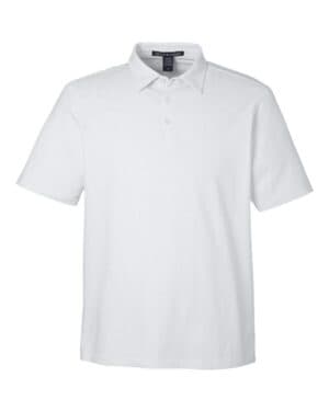 WHITE/ SILVER Devon & jones DG101 men's crownlux performance geo polo