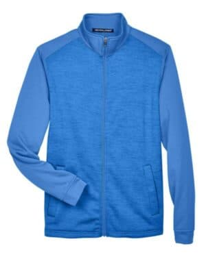 FRENCH BLUE/ FRENCH BLUE HEATHER DG796 men's newbury colorblock mlange fleece full-zip jacket