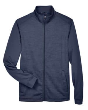 DG796 men's newbury colorblock mlange fleece full-zip jacket