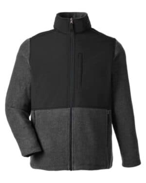 HEATHER CHARCOAL/ BLACK Core365 CE890 men's journey summit hybrid full-zip