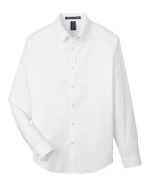 WHITE DG505 men's crownlux performance spencer poplin dress shirt