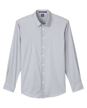 GRAPHITE/ WHITE DG537 men's crownlux performance microstripe dress shirt