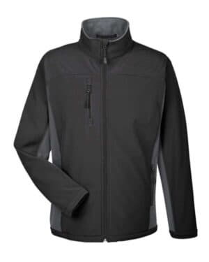 BLACK/ DARK CHARCOAL Devon & jones D997 men's soft shell colorblock jacket