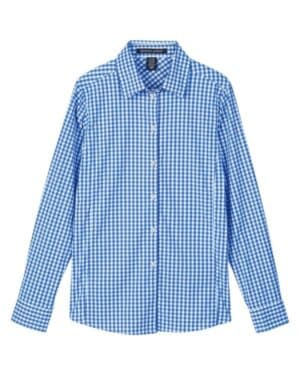 FRENCH BLUE/ WHITE DG536W women's crownlux performance gingham dress shirt