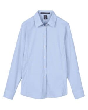 FRENCH BLUE/ WHITE DG537W women's crownlux performance microstripe dress shirt