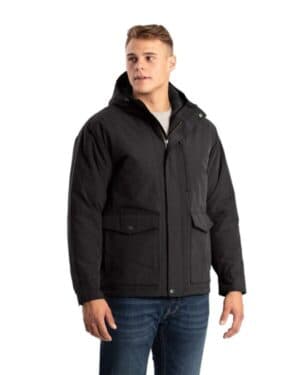 HJ67 highland quilt-lined micro-duck hooded jacket