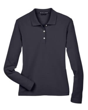 Devon & jones D110W women's pima piqu long sleeve polo