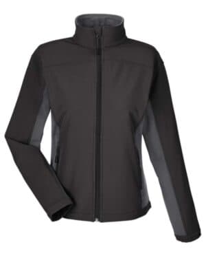 BLACK/ DARK CHARCOAL Devon & jones D997W women's soft shell colorblock jacket