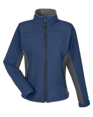 NAVY/ DARK CHARCOAL Devon & jones D997W women's soft shell colorblock jacket