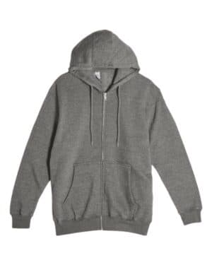 CHARCOAL HEATHER Lane seven LS14003 premium full-zip hooded sweatshirt