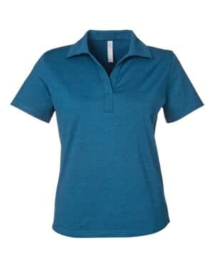 MOROCCAN BLUE Glyder PDP7058 women's marbled fairway polo
