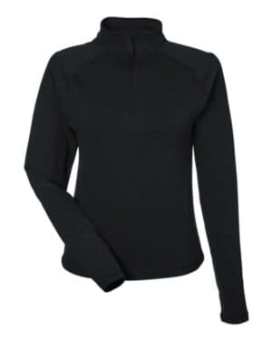 BLACK MARBLE PDP8023 women's marbled jersey fairway quarter-zip pullover