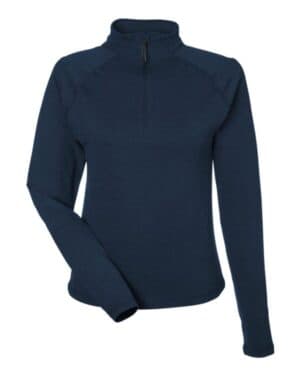 NAVY MARBLE PDP8023 women's marbled jersey fairway quarter-zip pullover