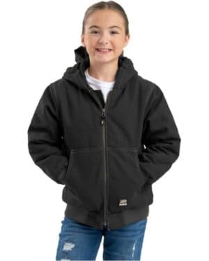 Berne apparel BHJ61 youth highland softstone duck hooded jacket