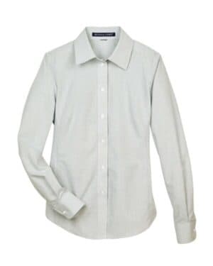 WHITE/ FOREST/ LIME DG510W women's crown collection micro tattersall woven dress shirt