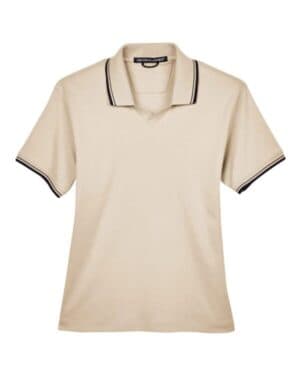 Devon & jones D140W women's tipped perfect pima interlock polo
