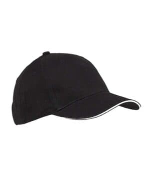 BLACK/ WHITE Big accessories BX004 brushed twill sandwich cap