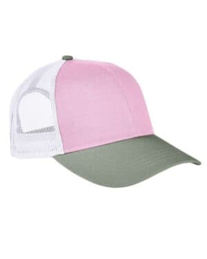 TULIP/ CILANTRO/ WHITE Authentic pigment AP1919 tri-color trucker cap