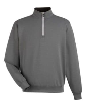 DARK SHADOW GREY HEATHER Fairway & greene C11512 caves quarter-zip tech pullover