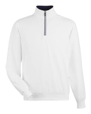 WHITE Fairway & greene C11512 caves quarter-zip tech pullover