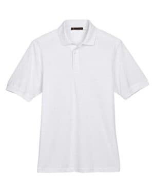 WHITE Harriton M265 men's easy blend polo