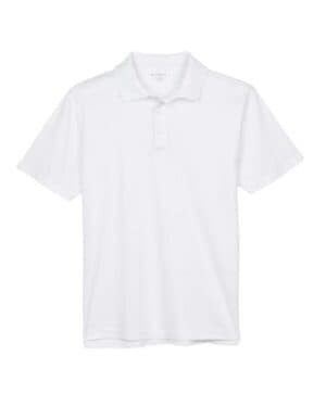 WHITE Harriton M315 men's polyester jersey polo