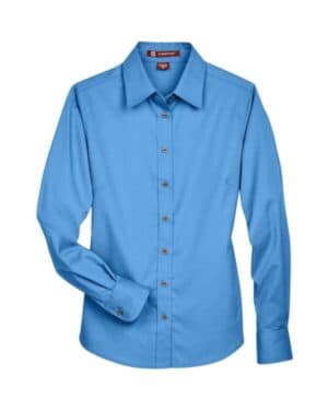 NAUTICAL BLUE M500W women's easy blend long sleeve twilldress shirt with stain-release