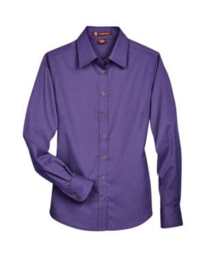 M500W women's easy blend long sleeve twilldress shirt with stain-release