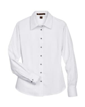 WHITE M500W women's easy blend long sleeve twilldress shirt with stain-release
