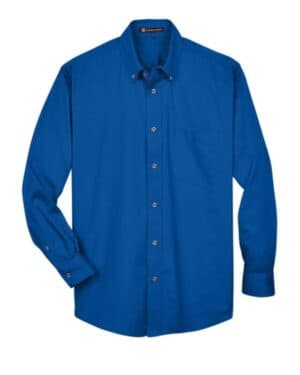 FRENCH BLUE Harriton M500 men's easy blend long sleeve twillshirt